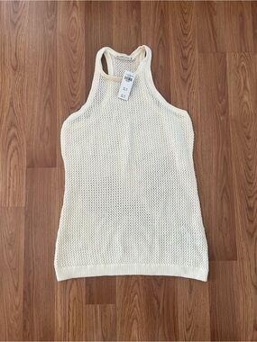 Abercrombie & Fitch Open-Knit Racerback Coverup - Cream
